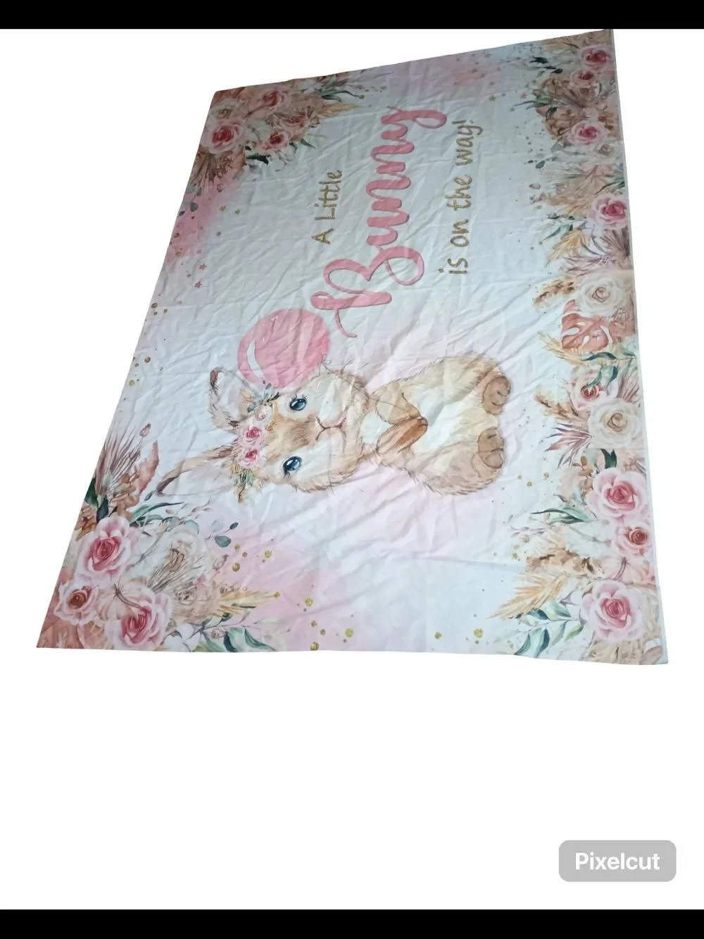 Floral Bunny Baby Shower Banner